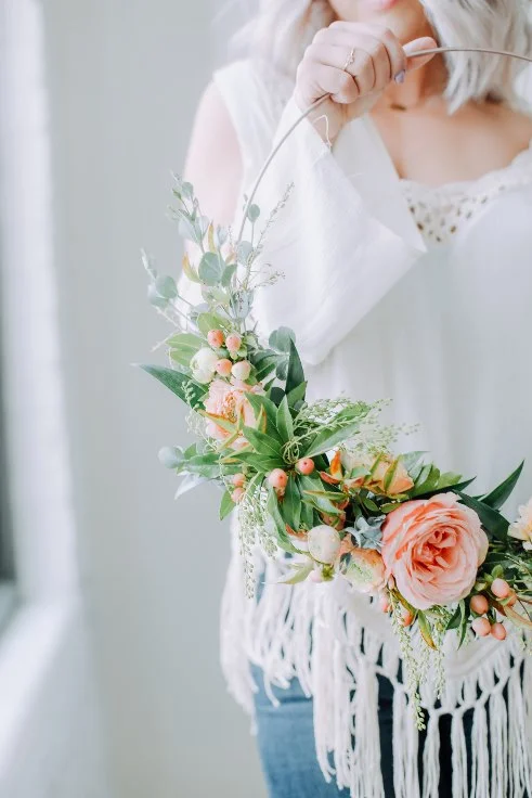 Trend Alert: Floral Hoop wreath bouquet-non traditional